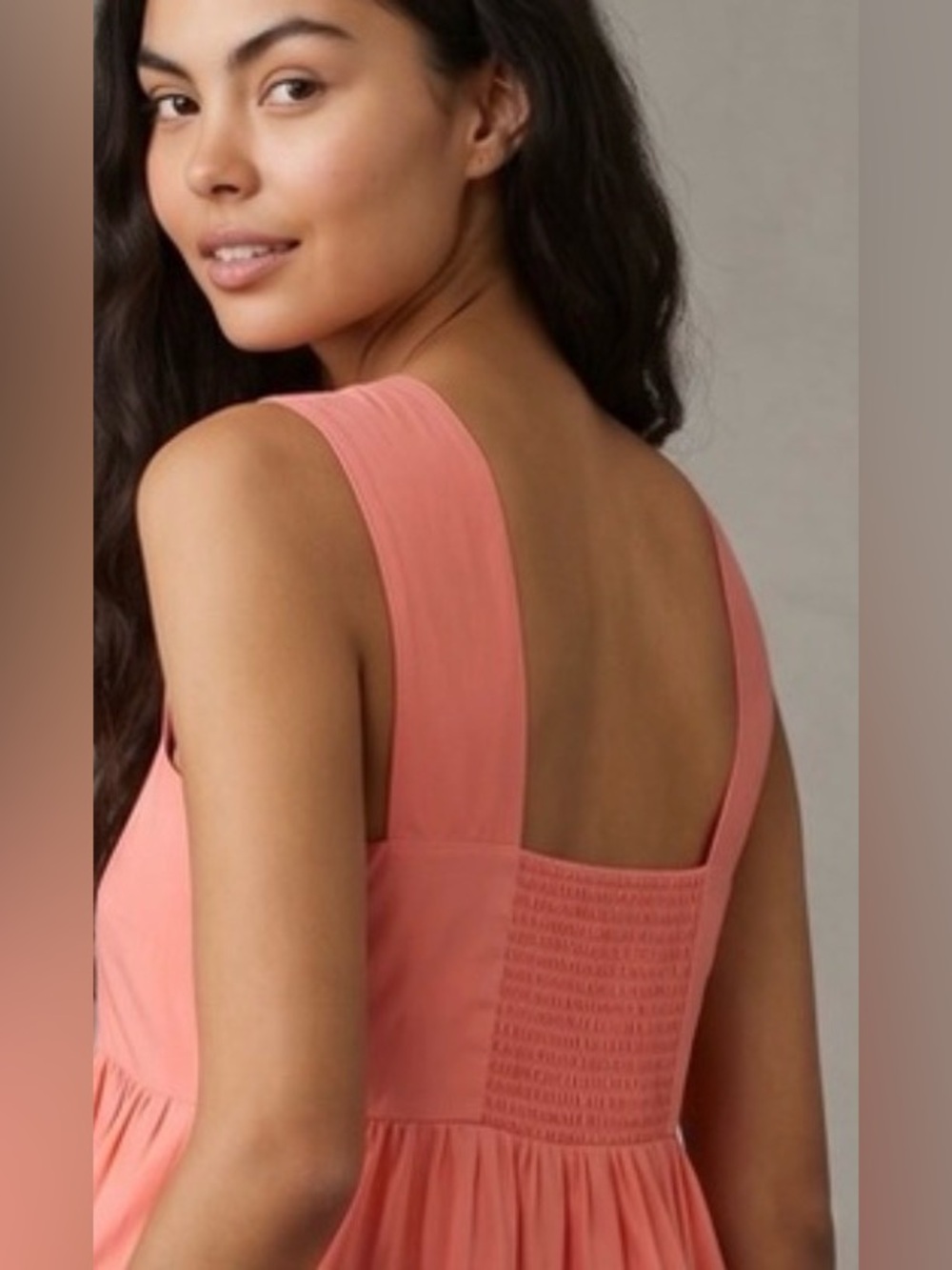 Anthropologie The Helena Square-Neck Tiered & Ribboned Midi Dress - Picture 8 of 17